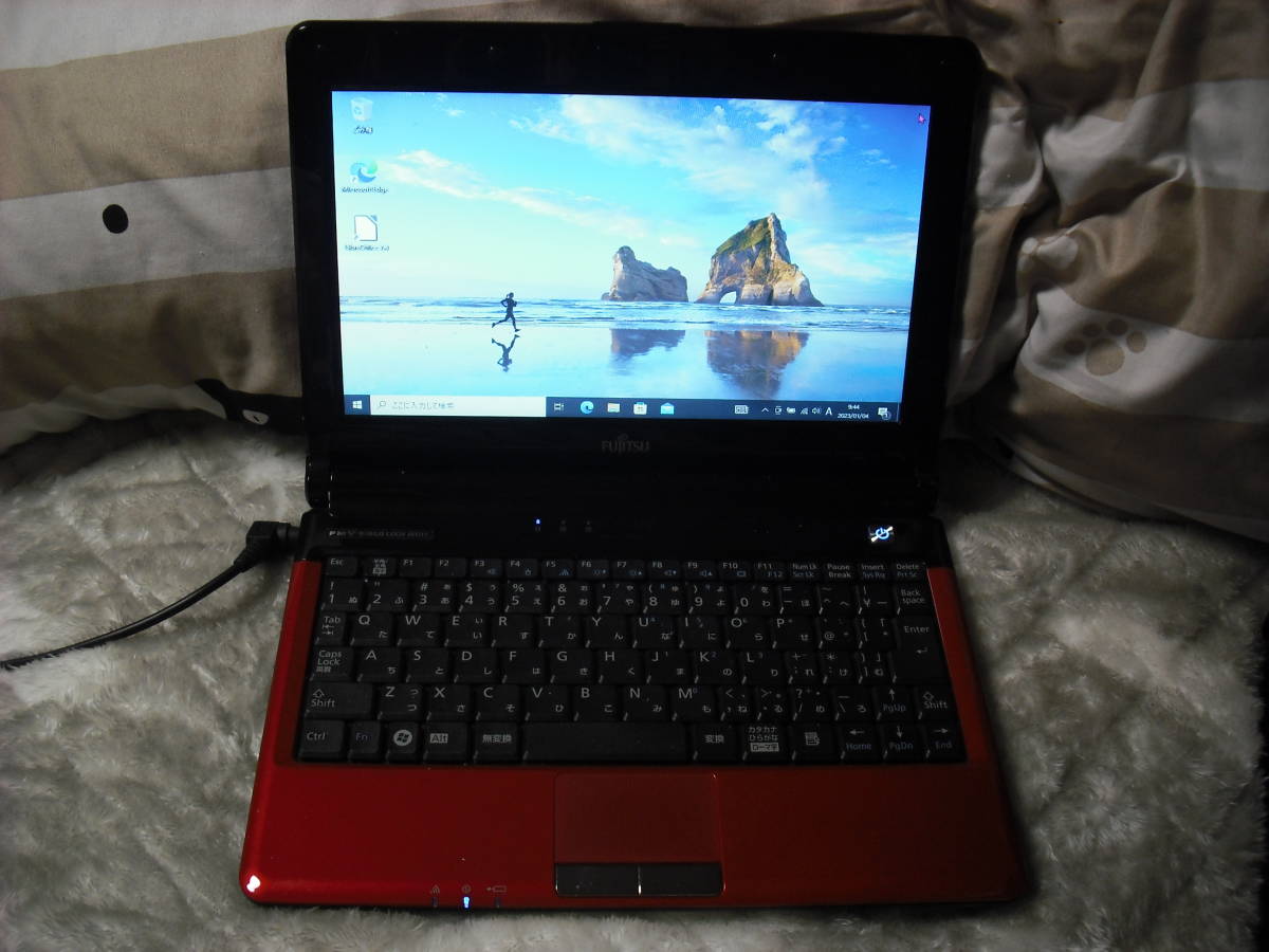 富士通 FMV-BIBLO LOOK M/D15 Windows10 Pro 32bit Intel Atom N280 1.66GHz 2GB 160GB レッド系 10型 L-Office AC付 ◇p807◇