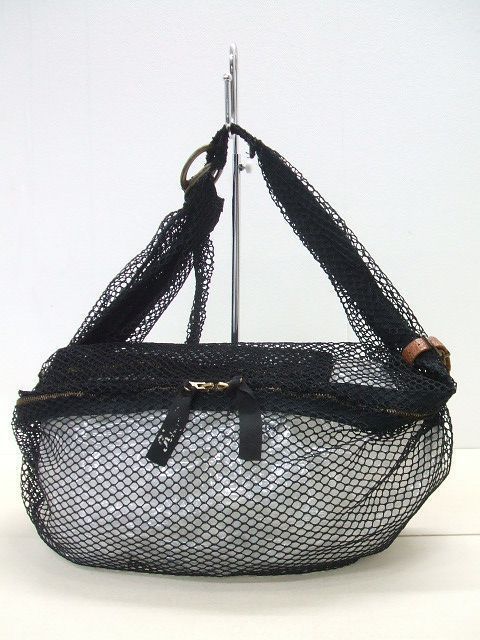 3-0105G∞ KAPITAL スナフキンバッグ メッシュ ショルダーバッグ ブラック キャピタル 207453