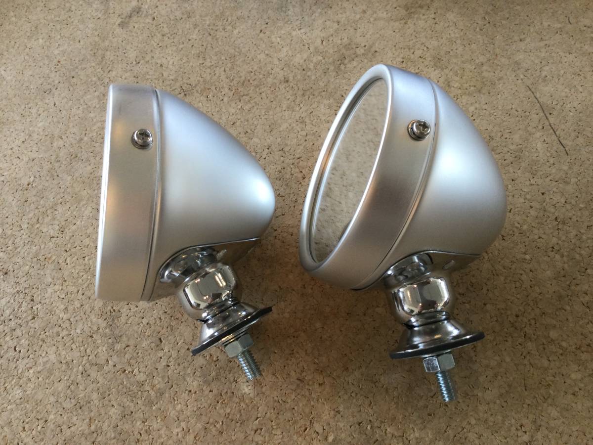 ローバーミニ　TEX ＧＰスタイルレーシングミラー　アルミ地　２個セット