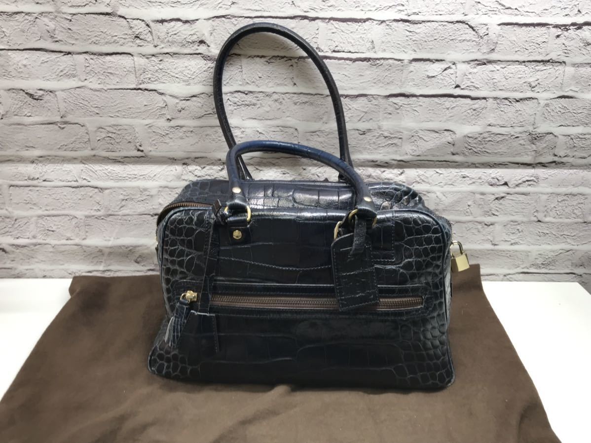 221228PT220260 J&M DAVIDSON ボストンバッグ 紺