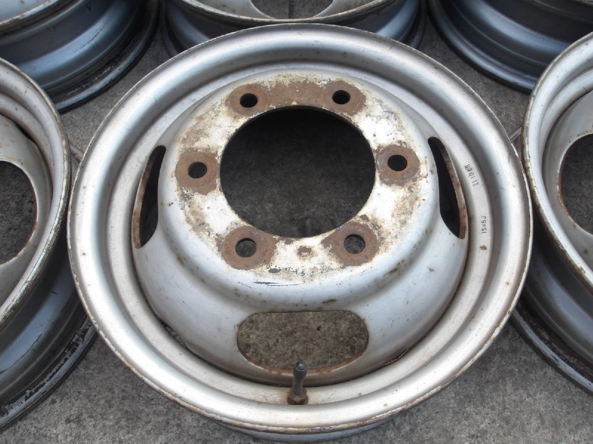 J268 15インチ鉄ホイール 6本セット 6穴 5J PCD170 ハブ径内寸約132ｍｍ