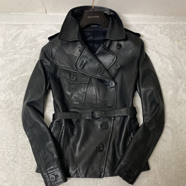 英王室御用達 Aquascutum アクアスキュータム 極上 ラムレザー
