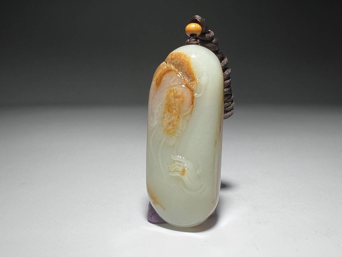 和田玉 龍帯勾 極細工 古置物 古擺件 中国美術 時代物 古董品 中国和田