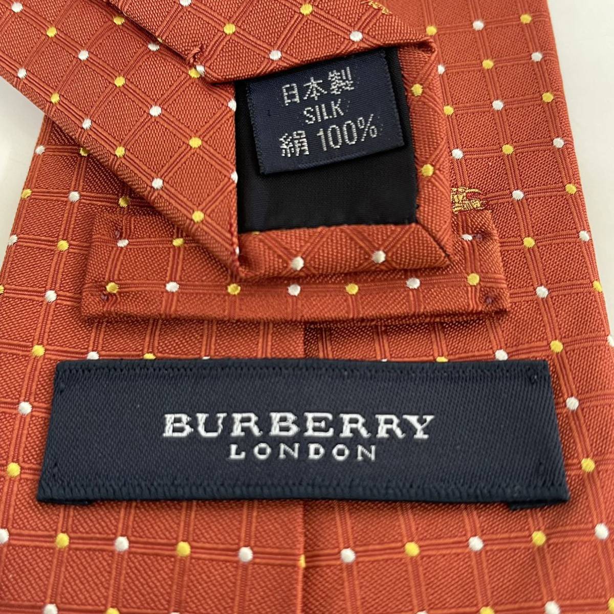BURBERRY LONDON (バーバリーロンドン) オレンジドットホースロゴネクタイ 