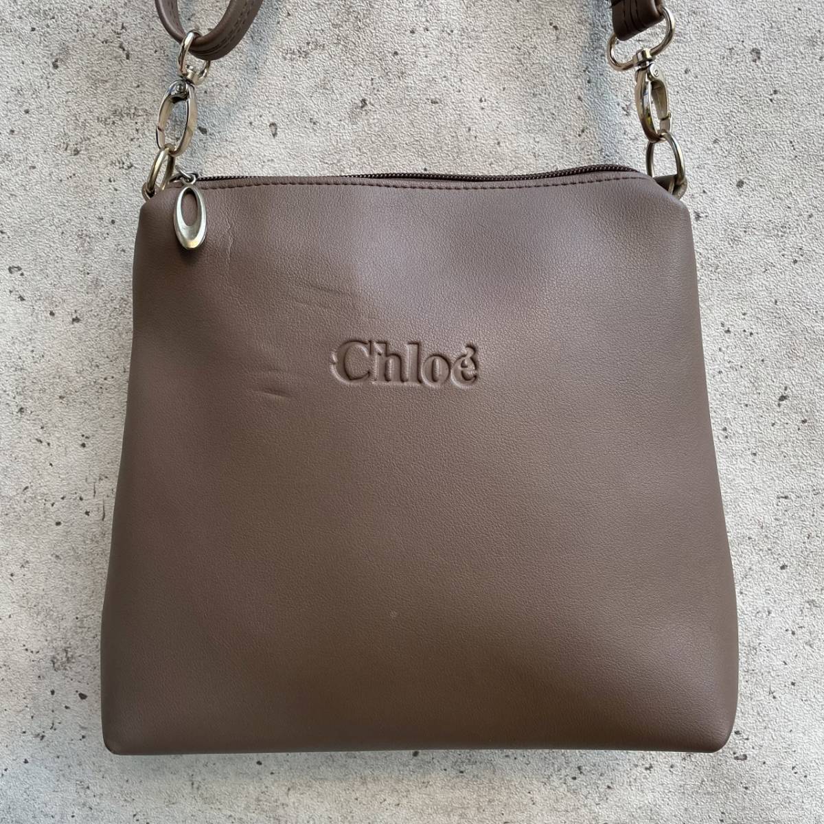 Chloe クロエ ブランドロゴ 型押し ショルダーバッグ ハンドバッグ 