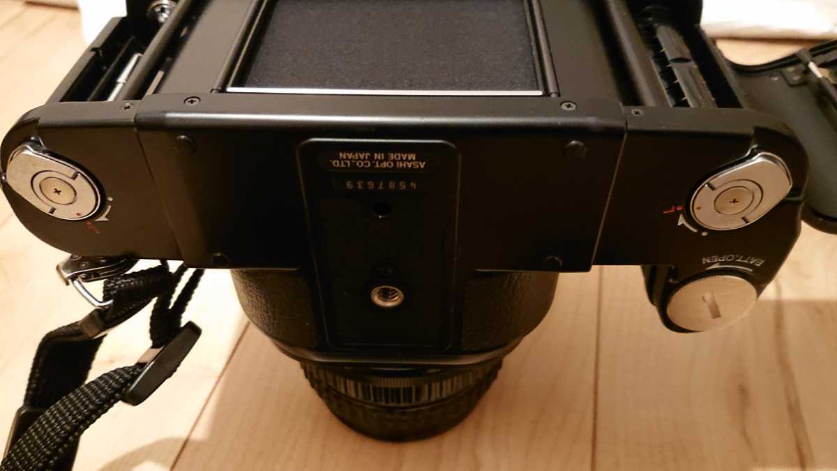 中判カメラ PENTAX 67Ⅱ 通電確認 露出シャッター連動動作確認 レンズ