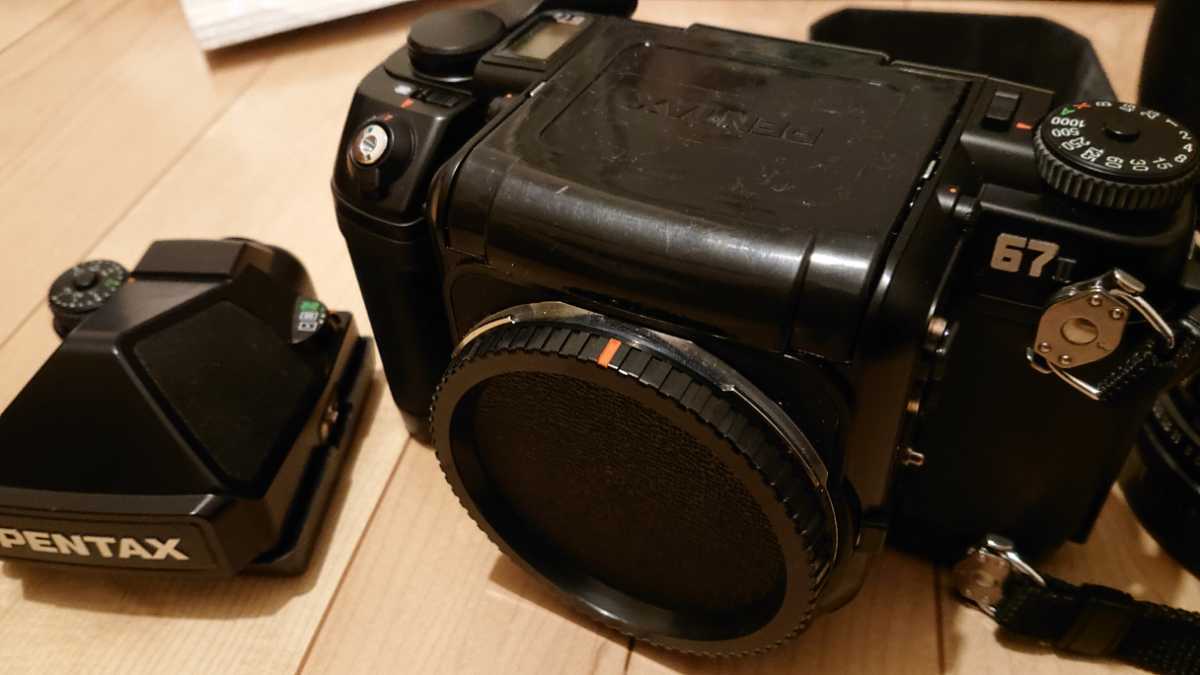 中判カメラ PENTAX 67Ⅱ 通電確認 露出シャッター連動動作確認 レンズ