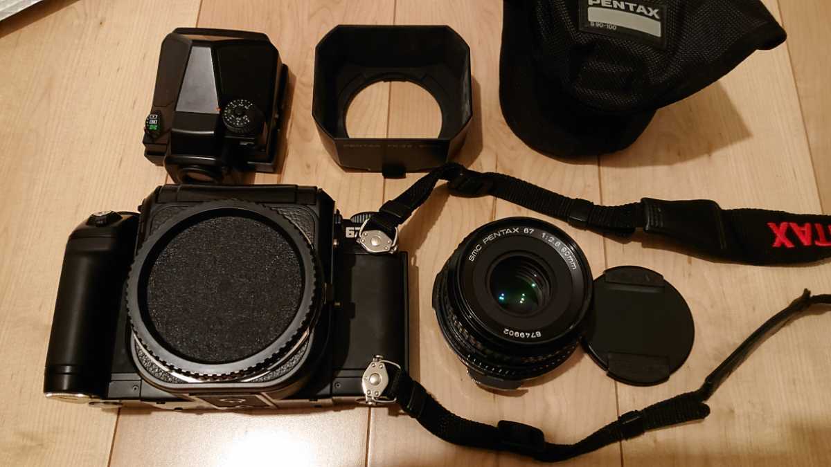 中判カメラ PENTAX 67Ⅱ 通電確認 露出シャッター連動動作確認 レンズ