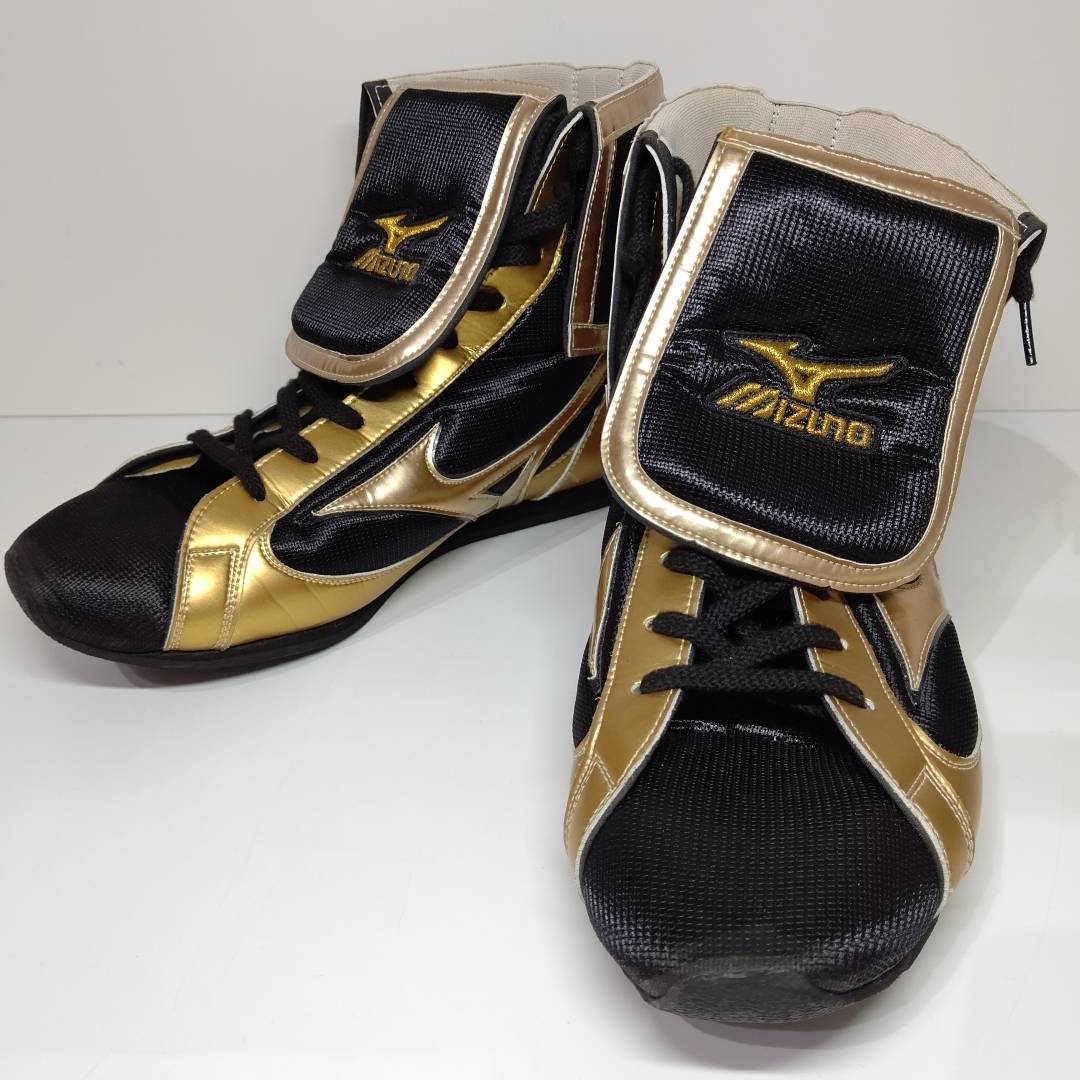 Mizuno 汚い ボクシングシューズ 黒/金/ ミズノ