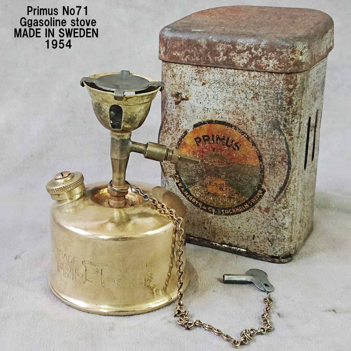 ●現品限り●プリムス No 71 ガソリンストーブ シングルバーナー ガソリン 1954年製 スウェーデン製●新品インナーウィック♪新品ニップル
