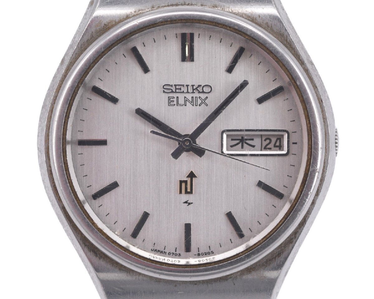 SEIKO】セイコー ELNIX 0703-8020 エルニクス 電磁 テンプ シルバー 