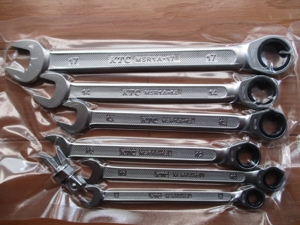 未使用品 KTC MSR1A-7P ラチェットコンビネーションレンチ 6本