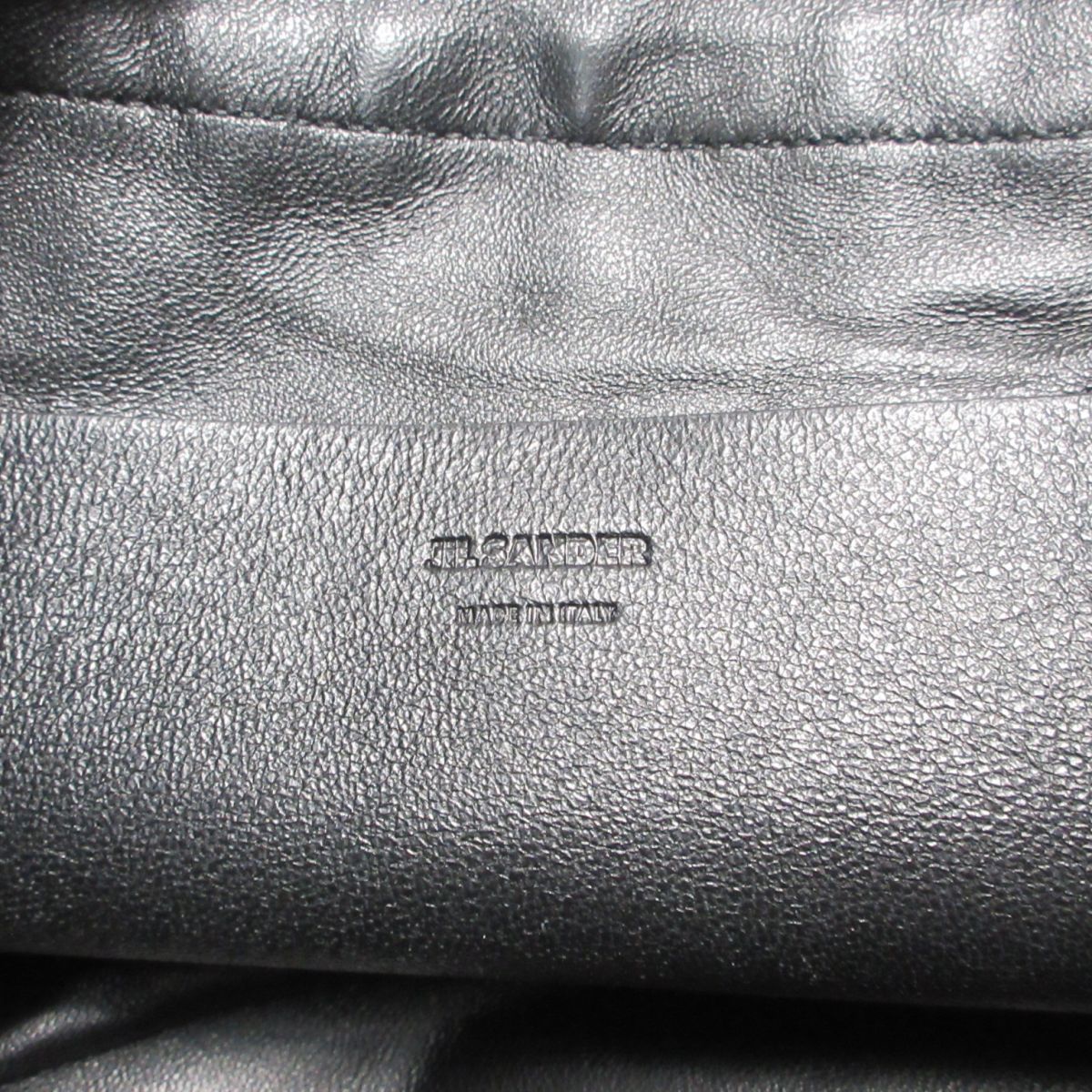 美品 JIL SANDER ジルサンダー キャンバス×レザー 巾着 ドロスト 
