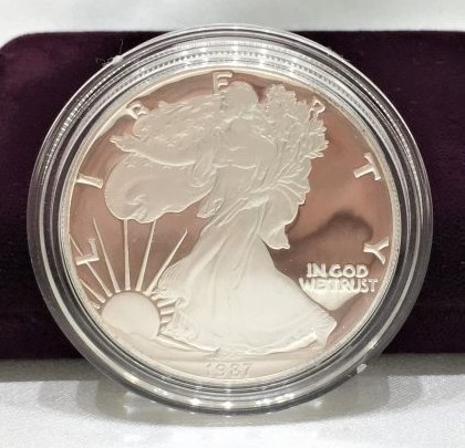 ①◇銀貨◇1987年 アメリカ ウォーキングリバティ イーグル 1OZ