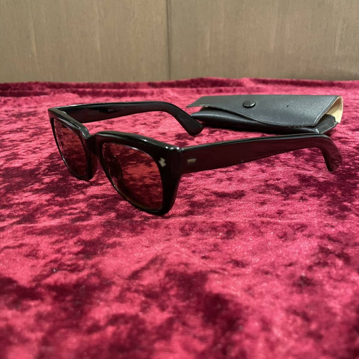 1000円〜 希少 vintage 白山眼鏡 HAKUSAN ハクサン SHIRAYAMA NO.72 ウェリントン型 サングラス ケース付き