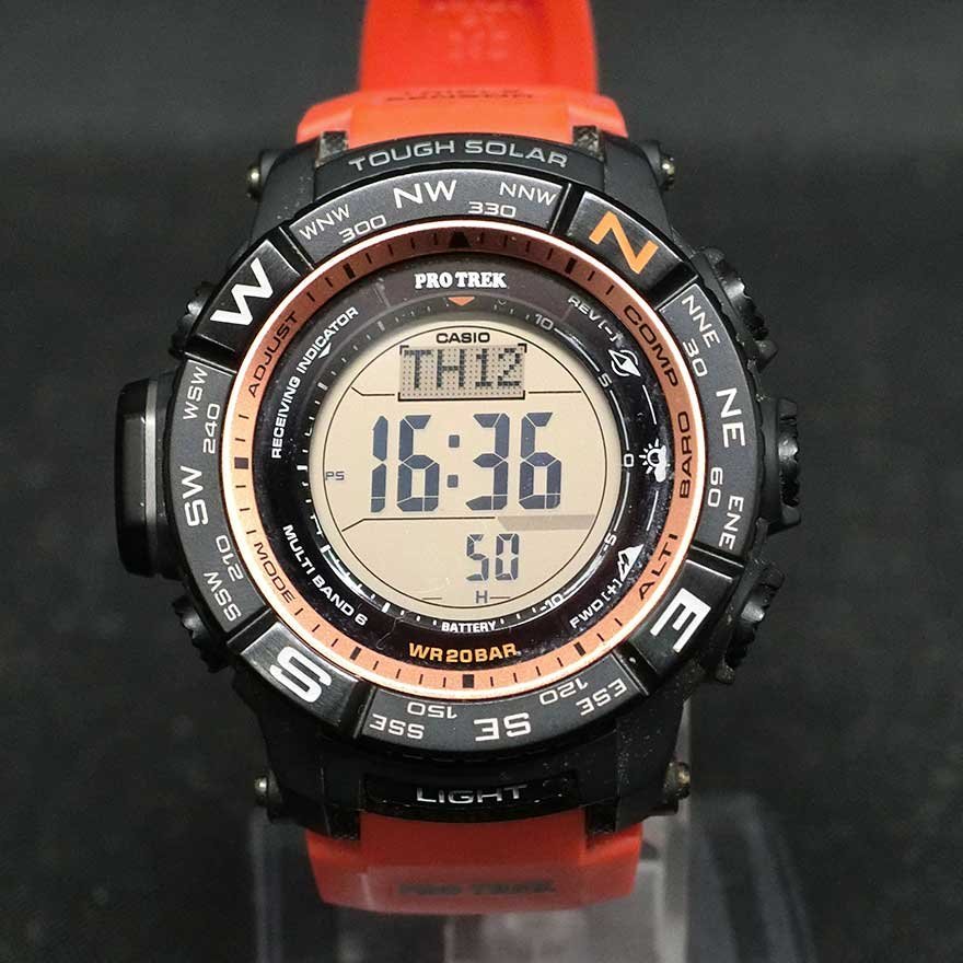 【慈光】2332 CASIO PRO TREK / PRW-3500Y カシオ プロトレック 稼働品 電波ソーラー メンズ 腕時計