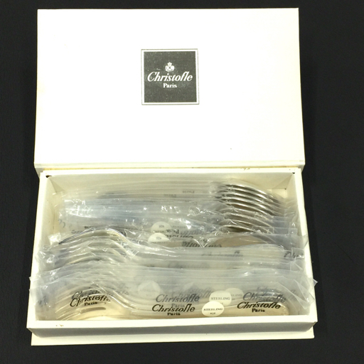 クリストフル カトラリー フォーク 10本 / スプーン 10本 計20本セット 925 STERLING 刻印 内袋未開封 食器 洋食器