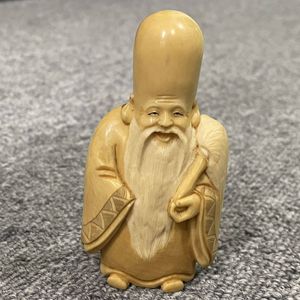 七福神 細密彫刻 時代物 東洋彫刻 縁起物 開運 置物 象牙風 ▽O 骨董 ｜樹脂製 象牙風 オブジェ 飾物｜斎谷 ？斉谷 ｜ 一本彫 細密