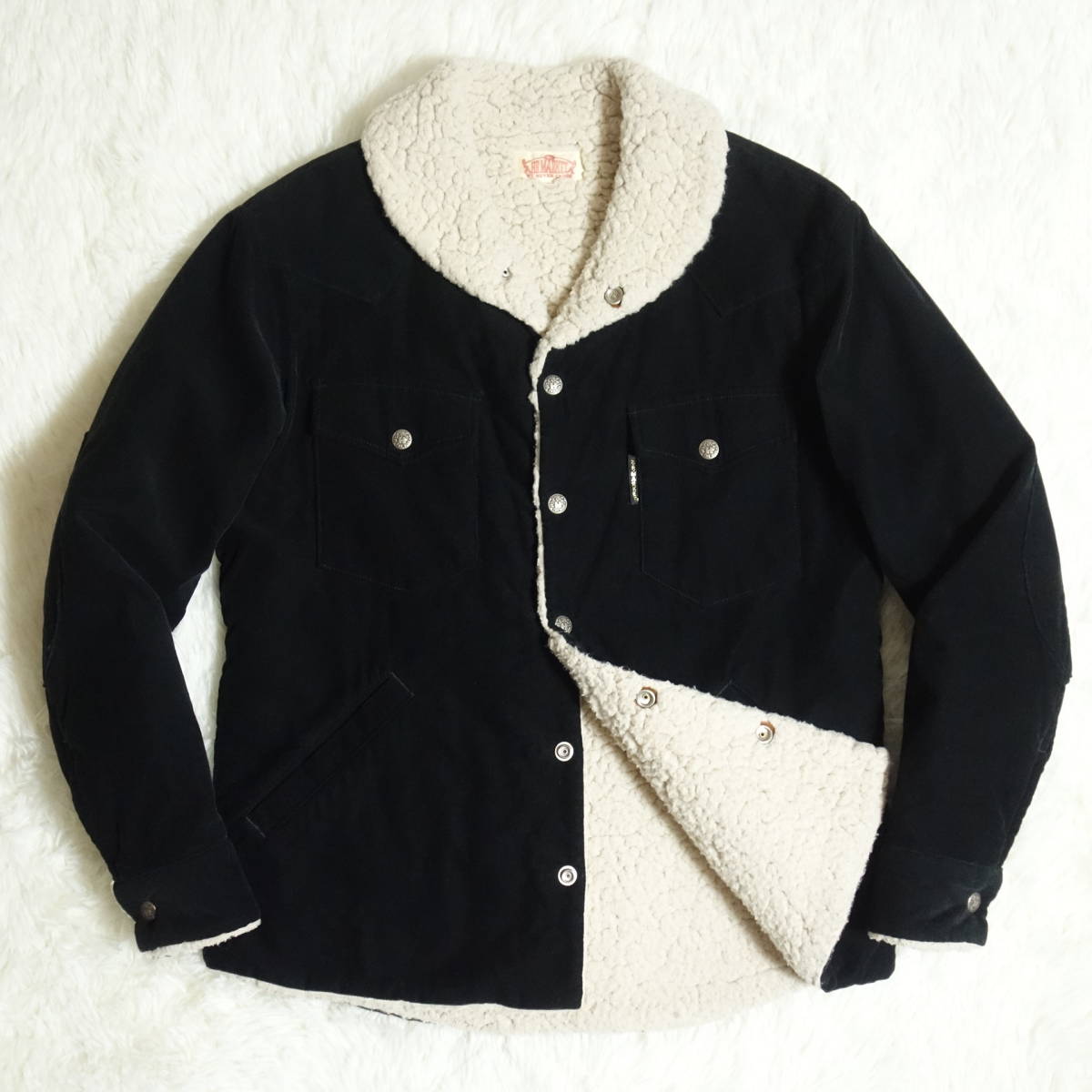 ハリウッドランチマーケット コーデュロイ ボア ジャケット ブラック 黒 2(M) HOLLYWOOD RANCH MARKET HRM