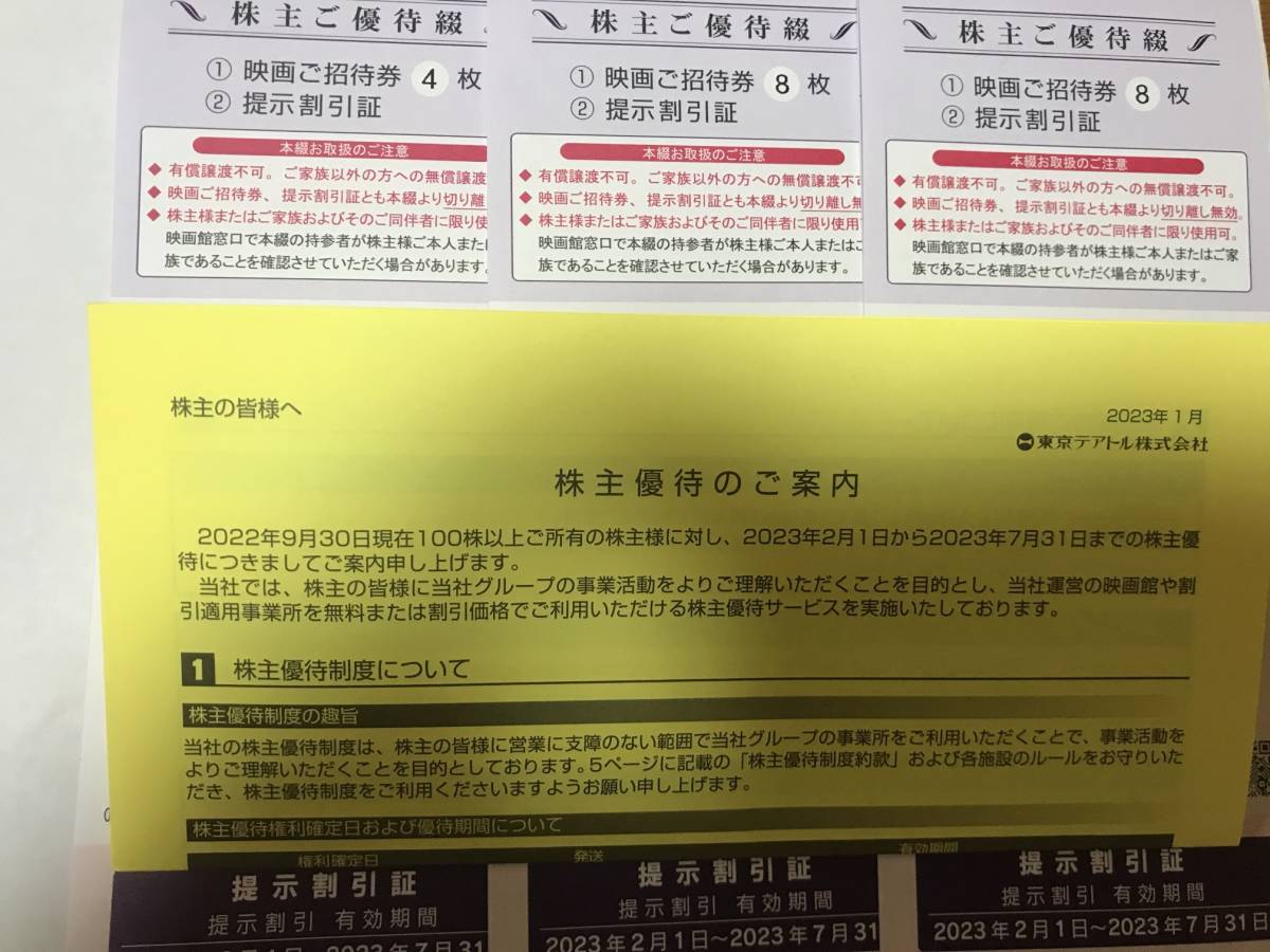 【最新】東京テアトル 株主優待券 20回分 +提示割引証3枚 映画ご招待券