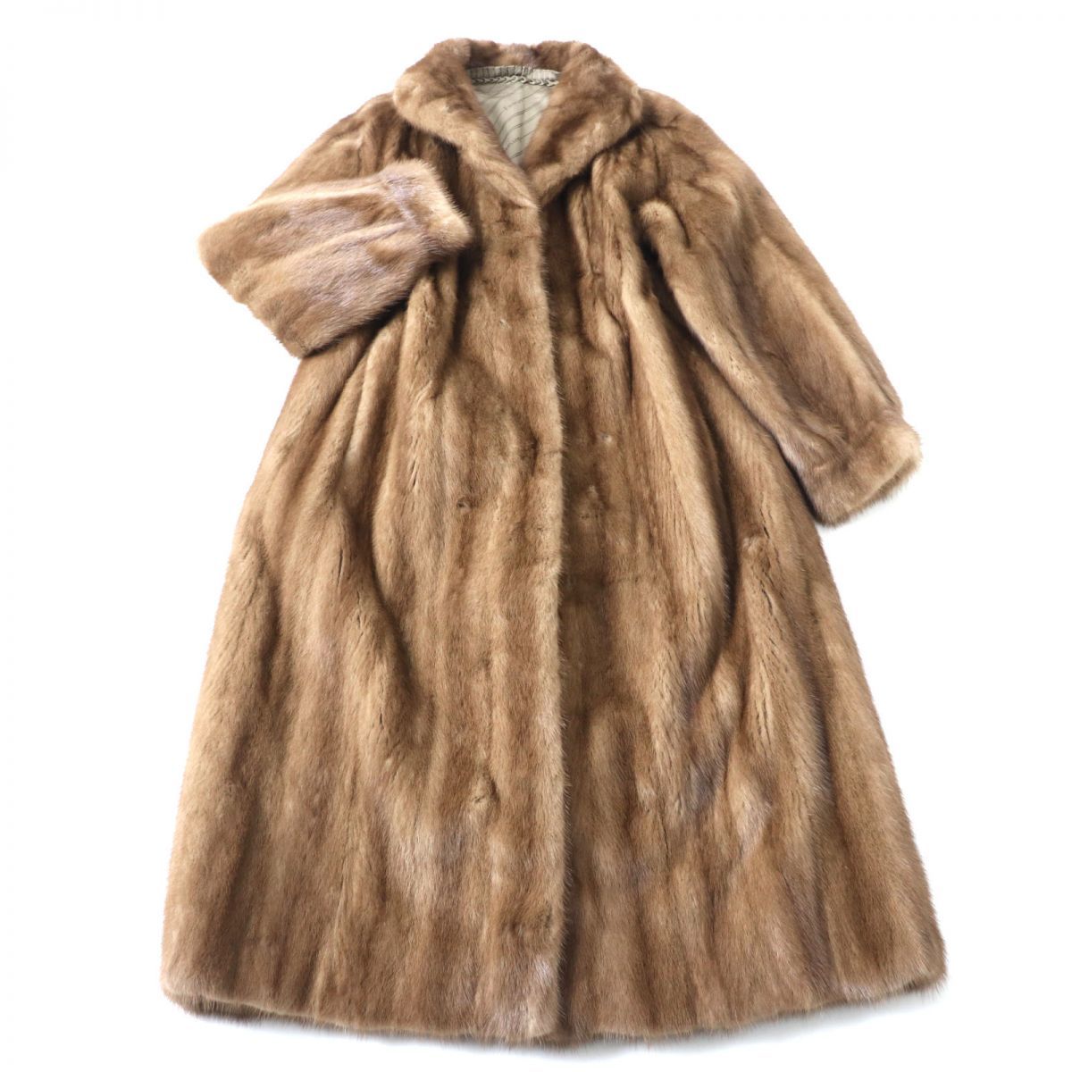 極美品☆MINK パステルミンク 本毛皮超ロングコート ライトブラウン 11号