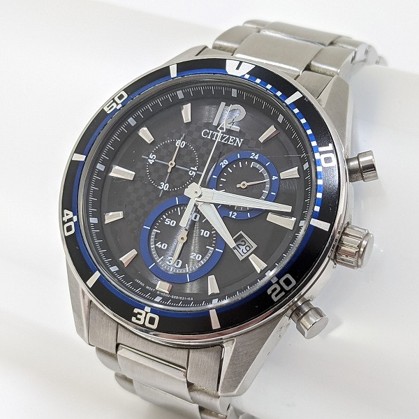 【667】CITIZEN シチズン エコドライブ ソーラー クロノグラフ H500-S061083 デイト メンズ腕時計