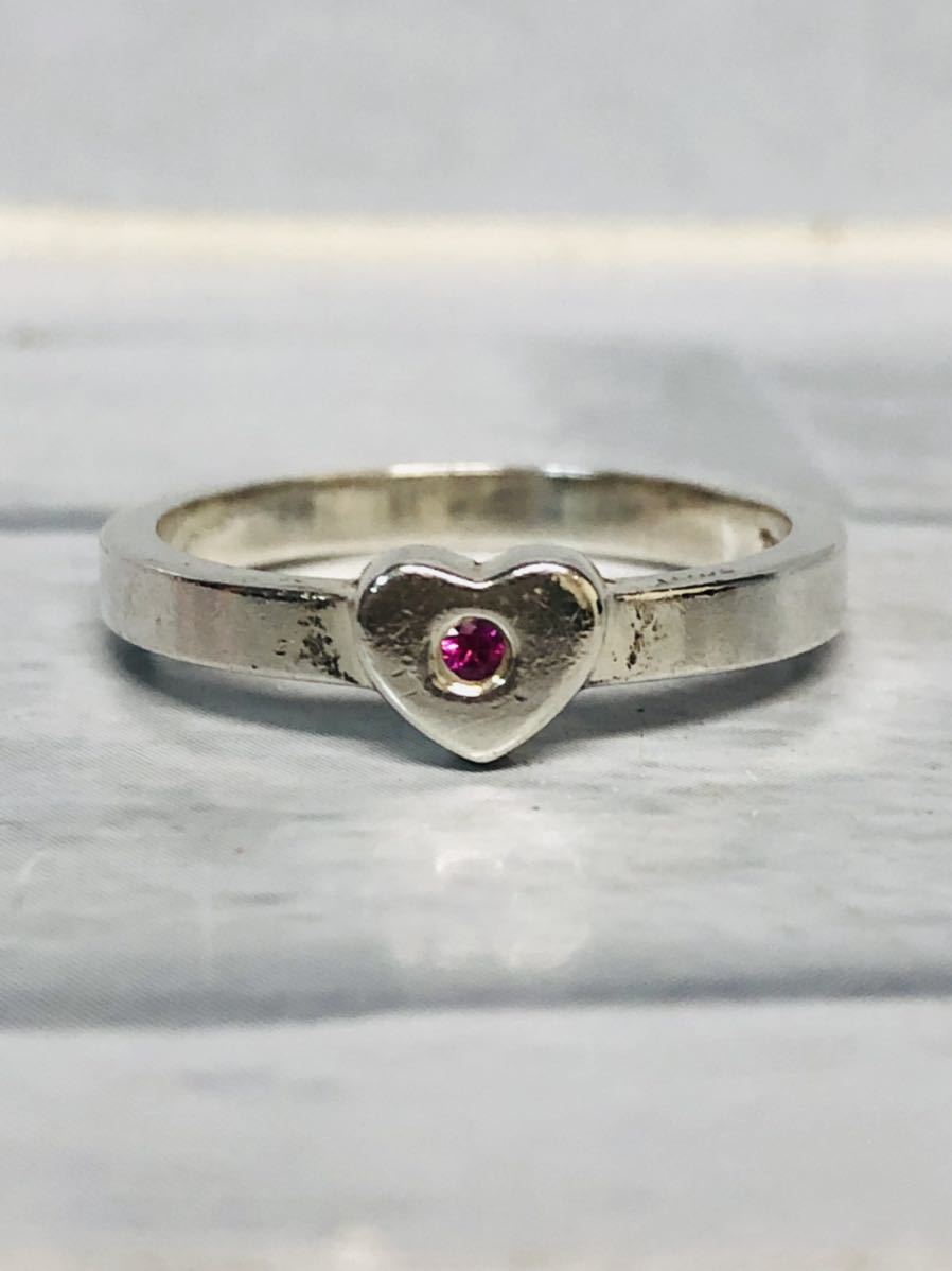 ティファニー リング レディース SV925 クラウン オブ ハート ルビー1pt パロマピカソ 指輪 11号 Tiffany & co 2.3g