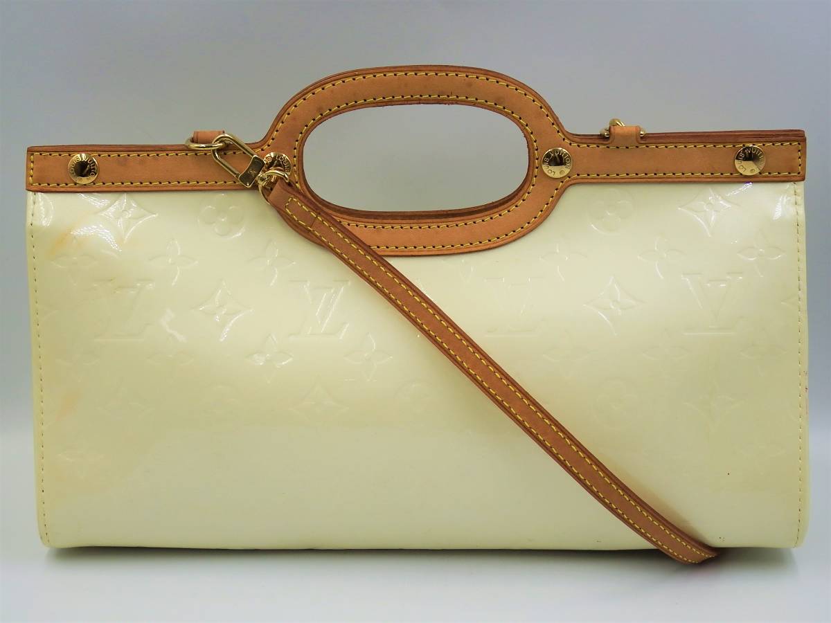 ◎LOUIS VUITTON/LV/ルイヴィトン/モノグラム型押し/ヴェルニ/ロクスバリードライブ/パテントレザー/ペルル/M91374/2WAY/ハンドバッグ