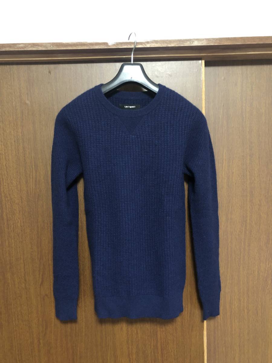 1piu1uguale3 19AW cashmere waffle knit カシミアワッフルニット ネイビー 定価49,000+TAX