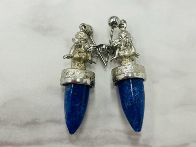 F23/1/21⑥】角江千代治 CHIYOJI SUMIYE ラピスラズリ シルバー ピアス