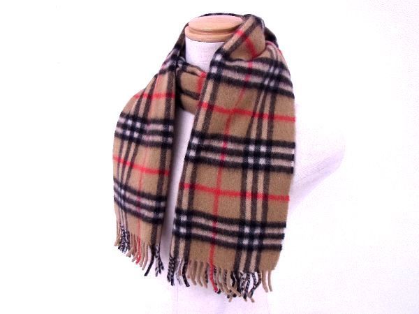 1円 □極美品□ Burberrys バーバリーズ ノバチェック カシミヤ100