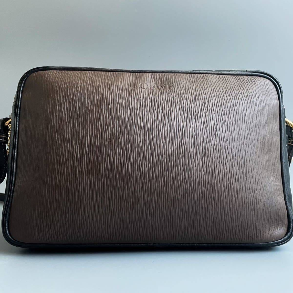 1円【極美品・希少デザイン】LOEWE ロエベ ショルダーバッグ 斜めがけ  