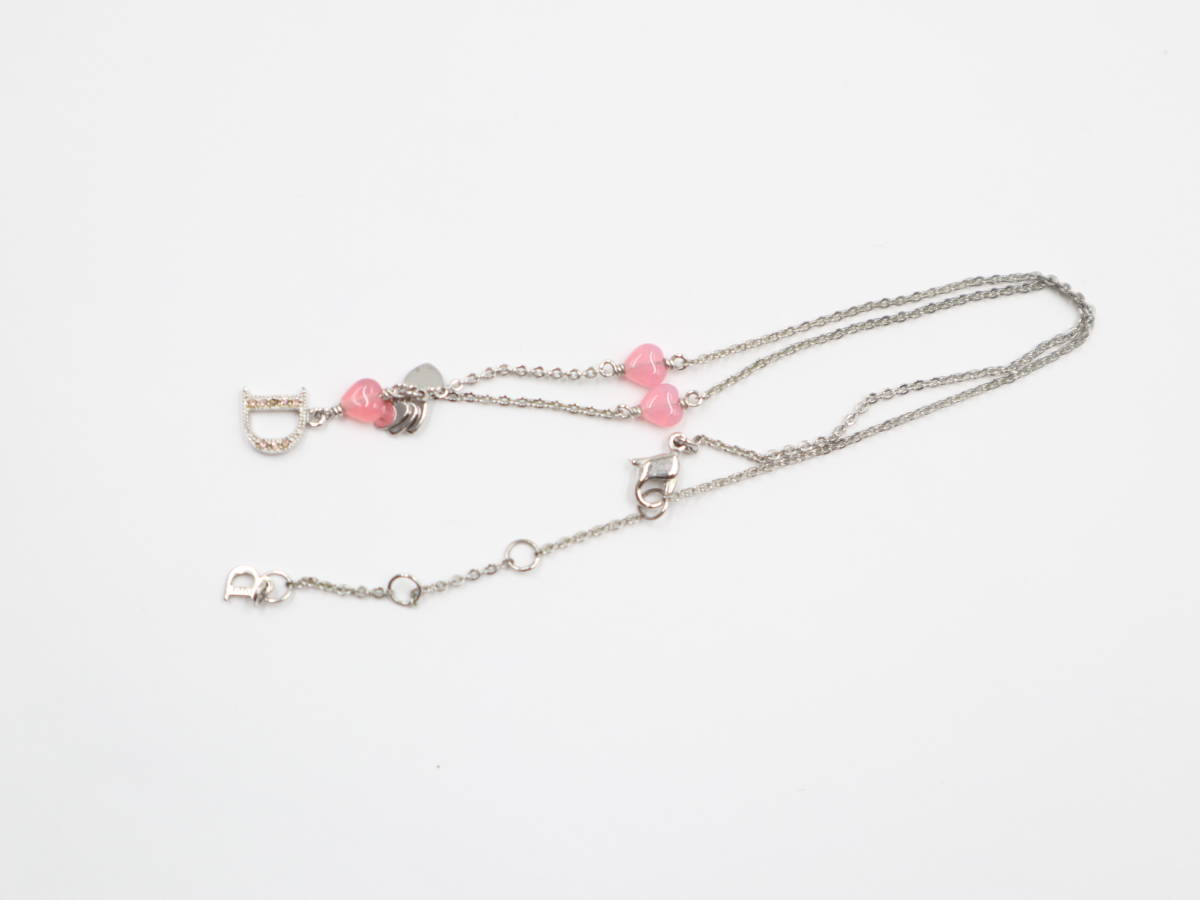 ☆Christian Dior ディオール Dロゴ ラインストーン ネックレス