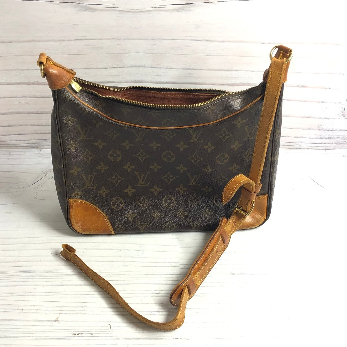 f001 C ルイヴィトン モノグラム ブローニュ30 ブローニュPM M51260 ショルダーバッグ ショルダー切れあり ジャンク
