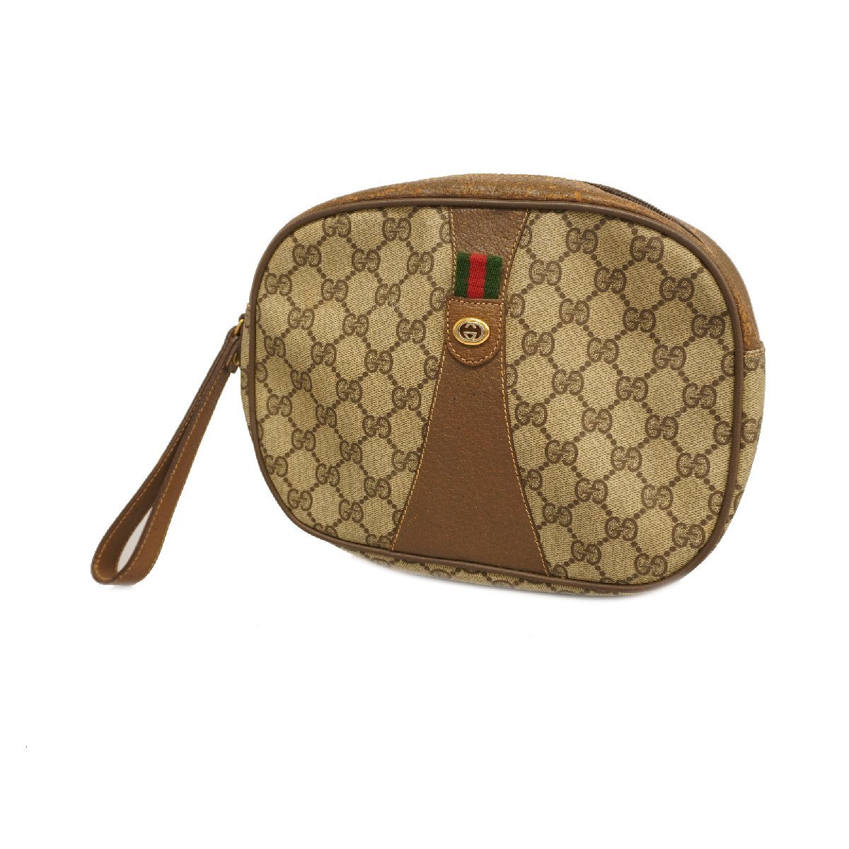 【SALE】グッチ クラッチバッグ シェリー 89 01 034 GGスプリーム ベージュ/ブラウン ゴールド金具