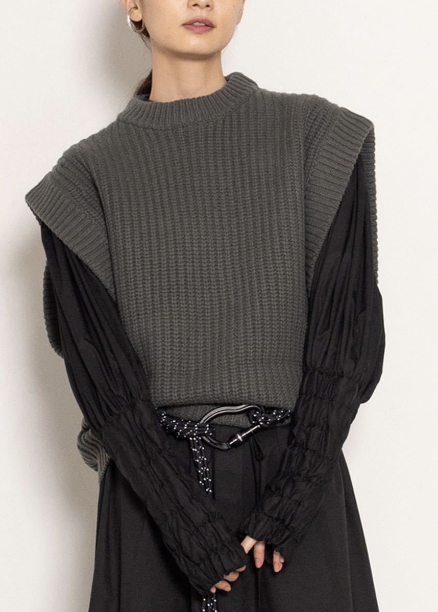 hyke ハイク リブ ニット ベスト 1 グレー 美品 【公式通販】