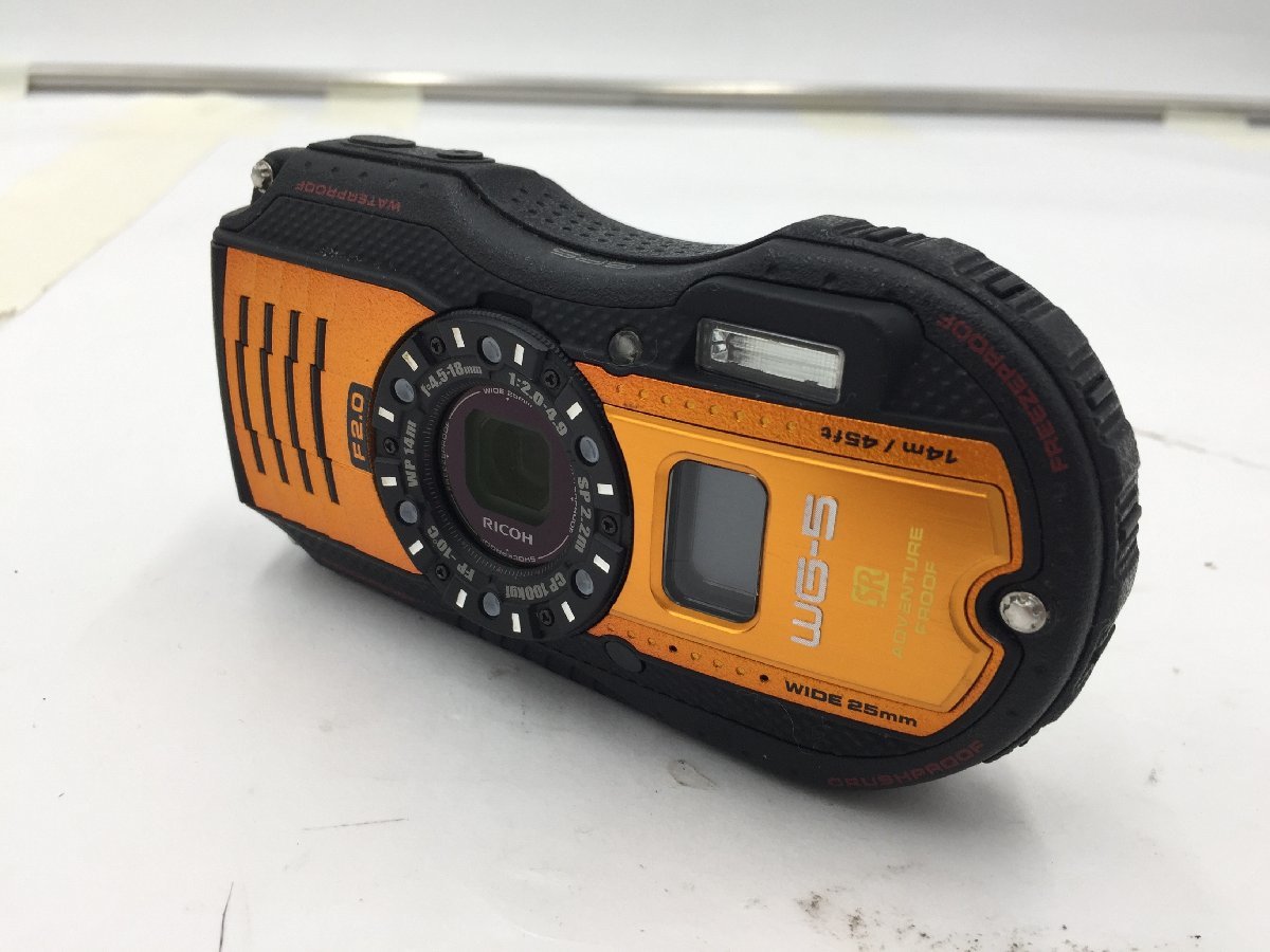 ♪△【RICOH リコー】防水デジタルカメラ/純正バッテリー付 WG-5 0126 