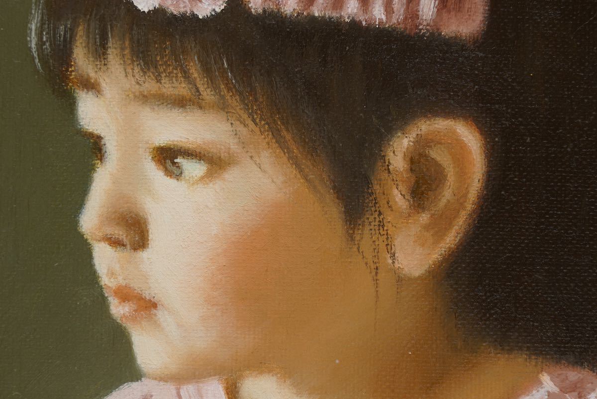 福島県 画家 佐藤カツヤ 油彩 油絵 少女 人物画 【公式通販】