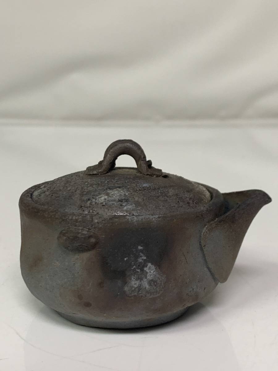 備前焼 宝瓶 備前陶苑 般若心経 手彫り 急須 茶道具 煎茶器 茶器 陶器 備前焼 茶道具 手捻り 宝瓶/急須 半泥多造E 共箱 正規品，格安 【公式