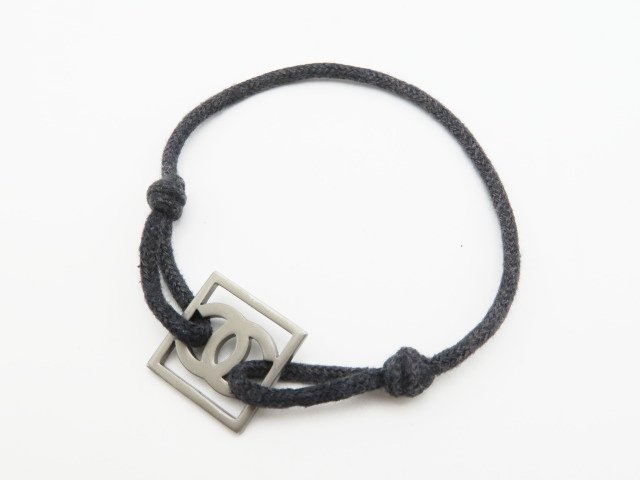K02 CHANEL シャネル ココマーク コードブレスレット グレー/ブラック