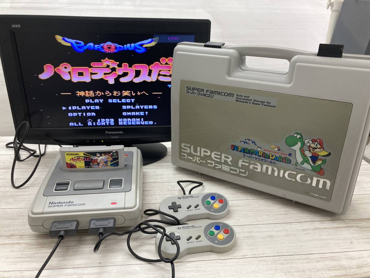 動作品 スーパーファミコン 本体 SHVC-001 ケース コントローラーなど 