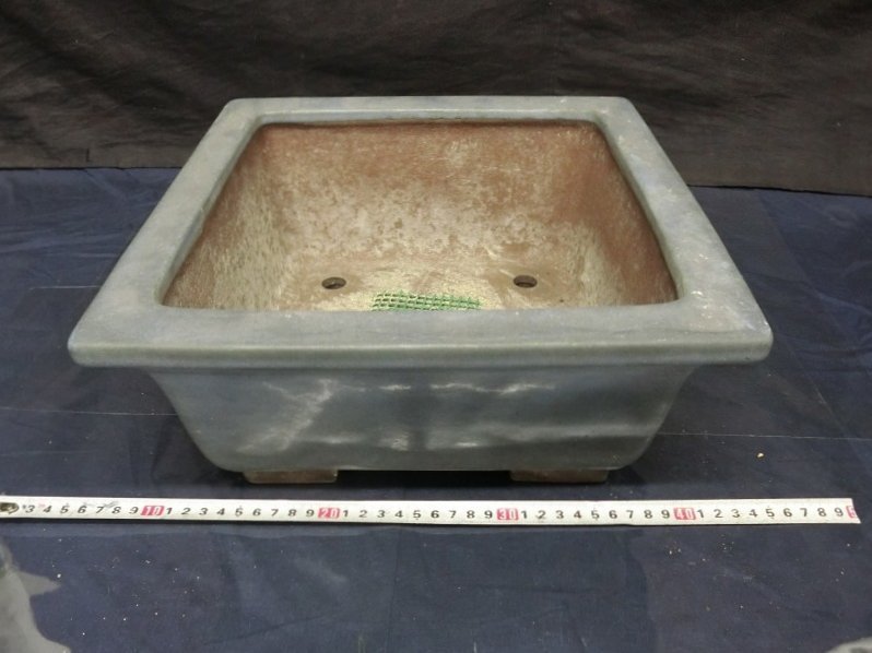 L1039 松泉焼 山秋造 盆栽鉢 植木鉢 盆景 盆栽 鉢 和鉢 園芸用品 盆栽