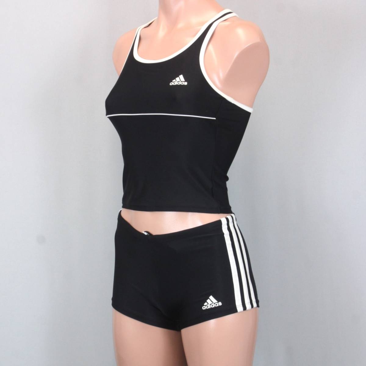 H10284☆競泳水着 女子 レディース ジュニア ネイビー 紺黒系 