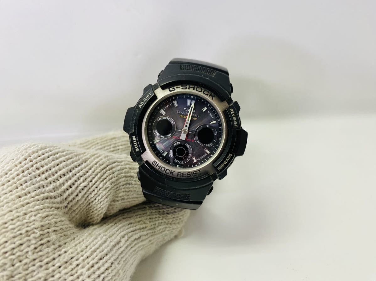 0201-9】CASIO G-SHOCK タフソーラー カシオ ジーショック 黒色 文字盤