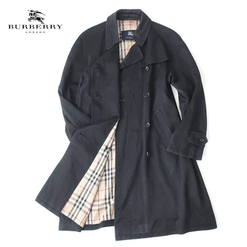 BURBERRY バーバリー トレンチコート/裏地チェック　ブラック L