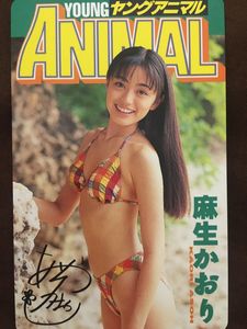 桜井かほる ビキニ水着 ヤングアニマル 未使用テレカ 物足りなく 