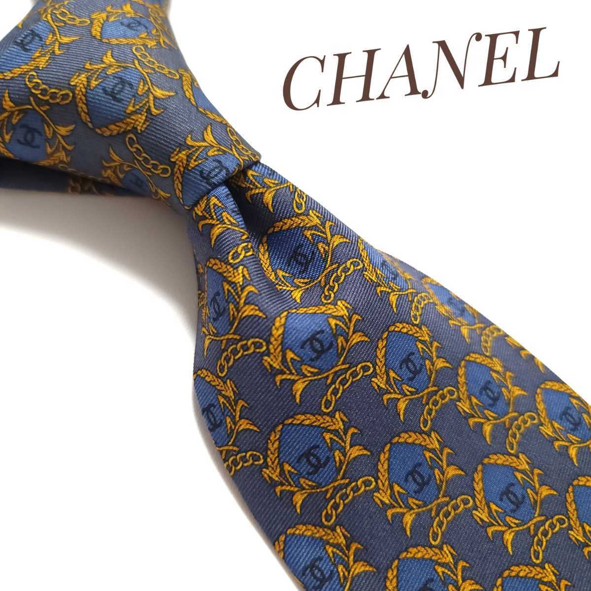 CHANEL シャネル ネクタイ ハイブランド ネイビー 紺 チェーン 2479