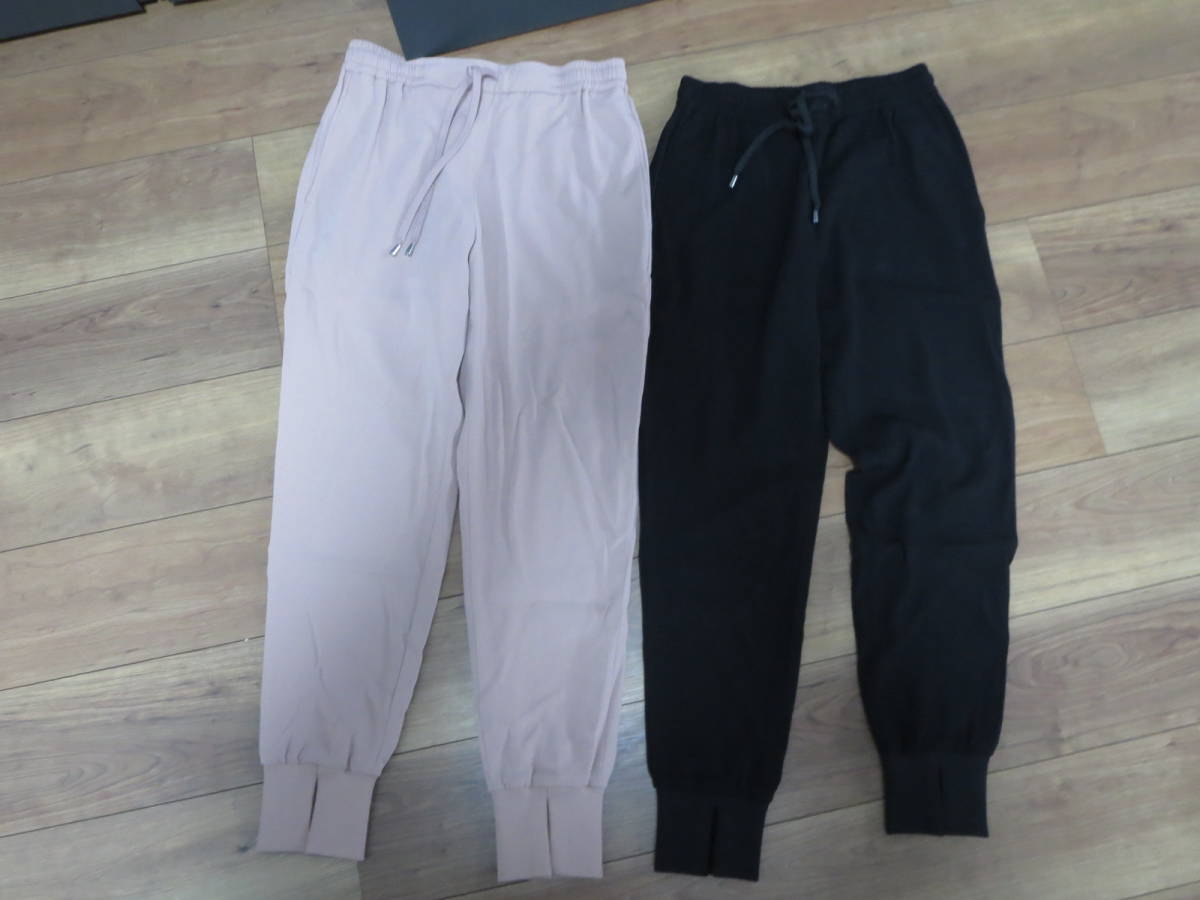 PLST　レディーススウェットパンツ　2枚組(黒ピンク)