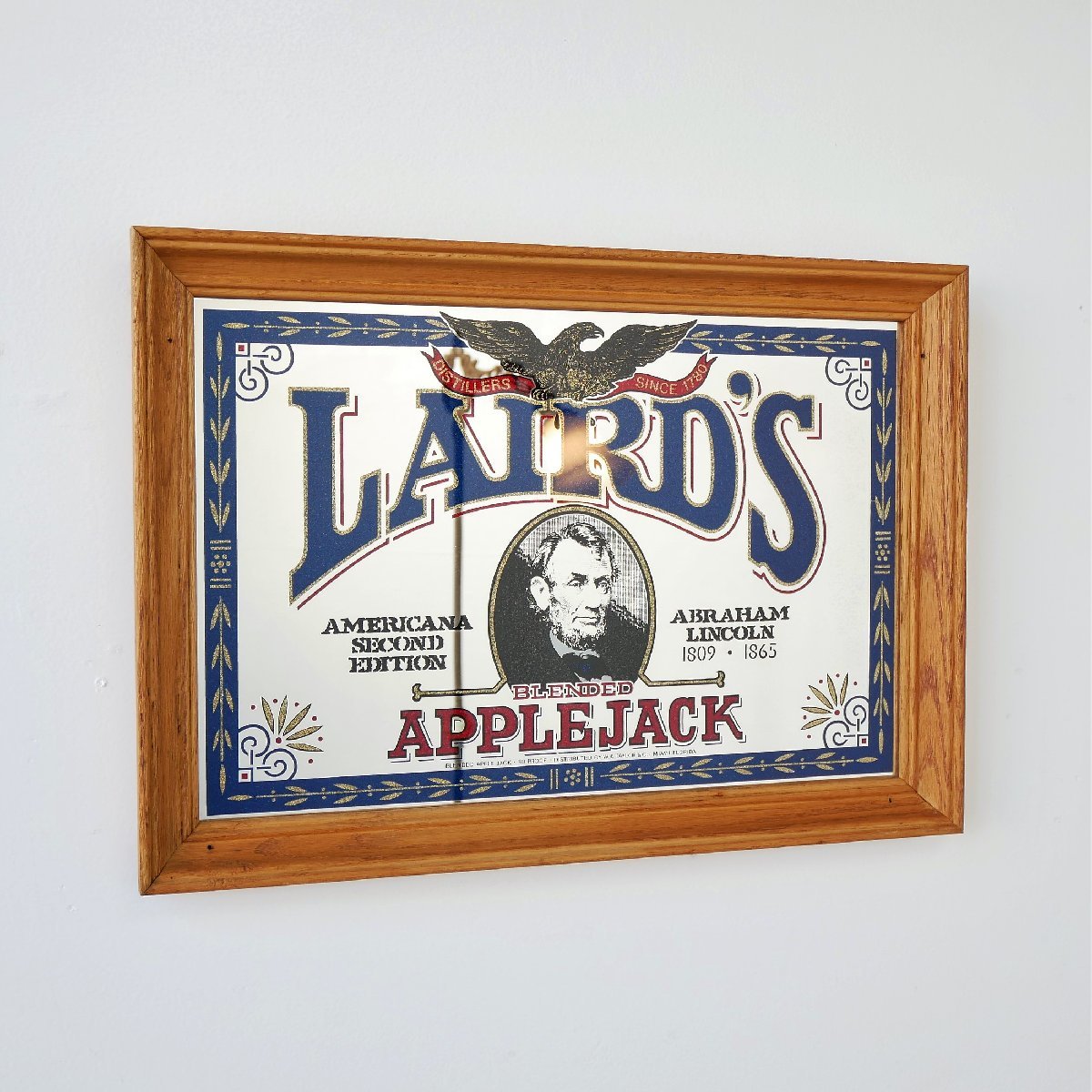 新品，品質保証 ヴィンテージ APPLE JACK LAIRD'S パブミラー【#4536