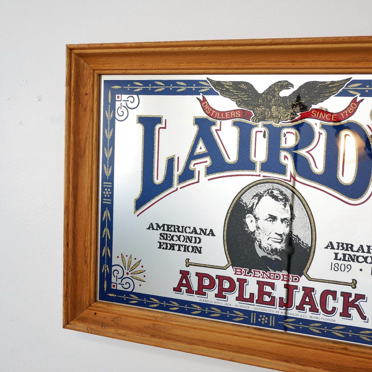 ヴィンテージ APPLE JACK LAIRD'S パブミラー【#4536】アメリカ